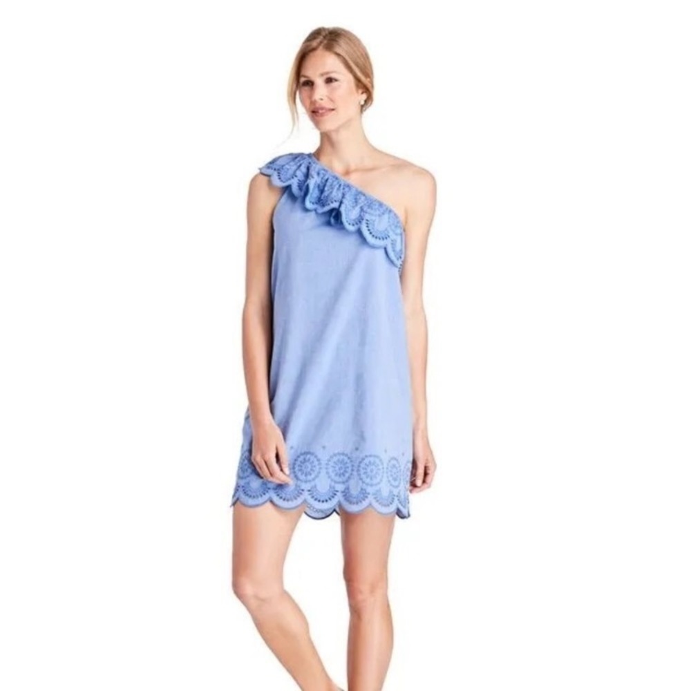 Vineyard Vines One Shoulder Eyelet Dress